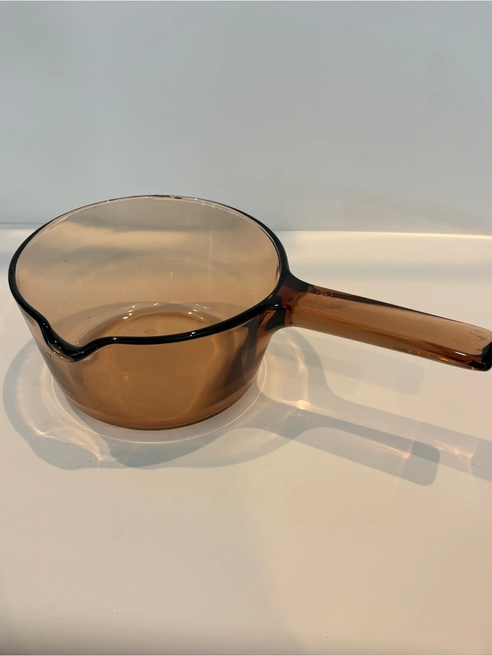 Corning Ware Amber Visions  1 Liter Sauce Pan Pour Spout No Lid Replacement